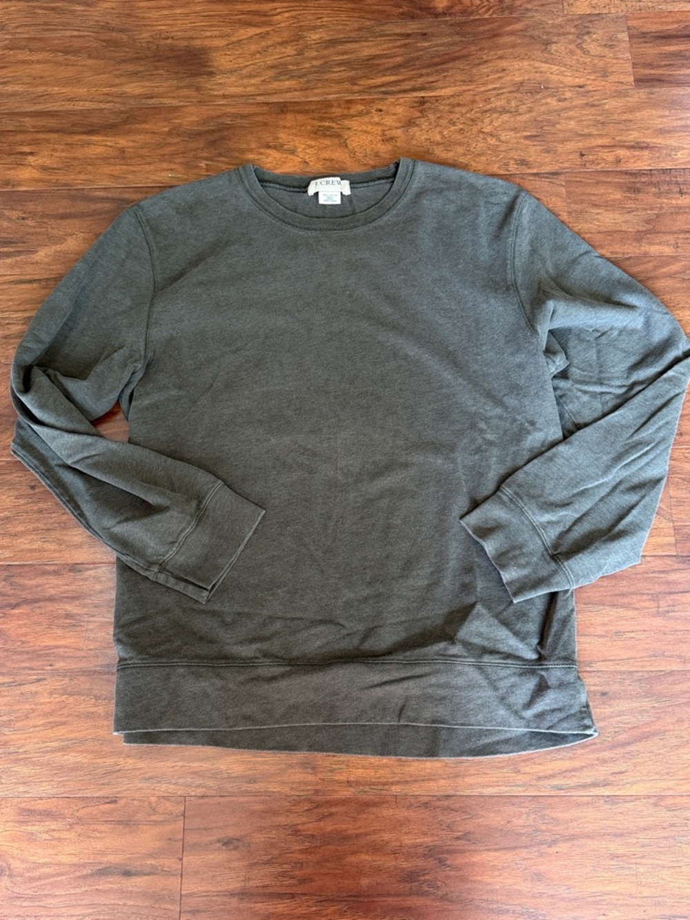 J. Crew Men’s Crewneck Sweatshirt - Olive - Vintage 90s - Cotton